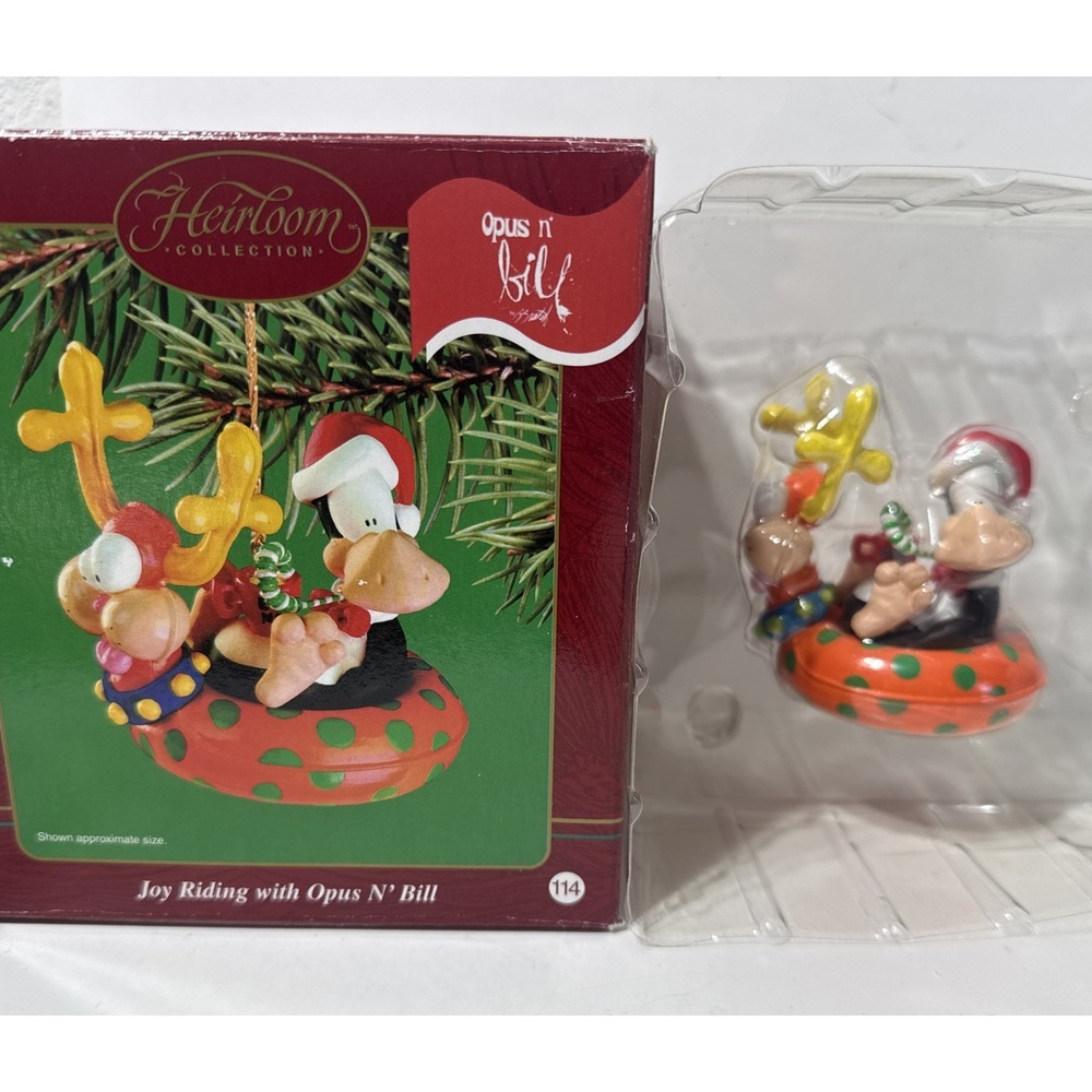 2002 Carlton Cards Heirloom Ornament Joy Riding With Opus N' Bill  #114 With Box